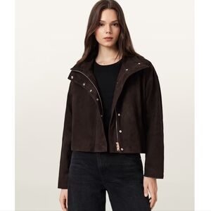 Allsaints Ryder Suede Jacket In Bitter Brown M NWT HTF